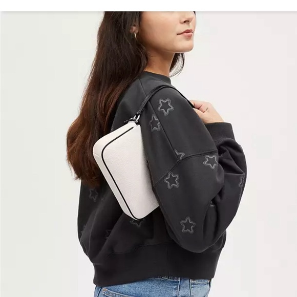 Coach Nolita 19 Shoulder/clutch/wristlet bag silver/chalk black. NWT - Picture 5 of 7